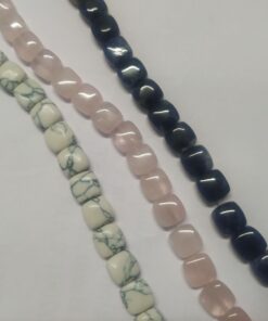 Cushion Shape Rose Quartz Howlite Beads